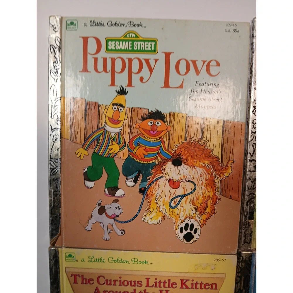 Vintage Lot of 5 Little Golden Books Puppy Love, Christmas Story, Kittens &more